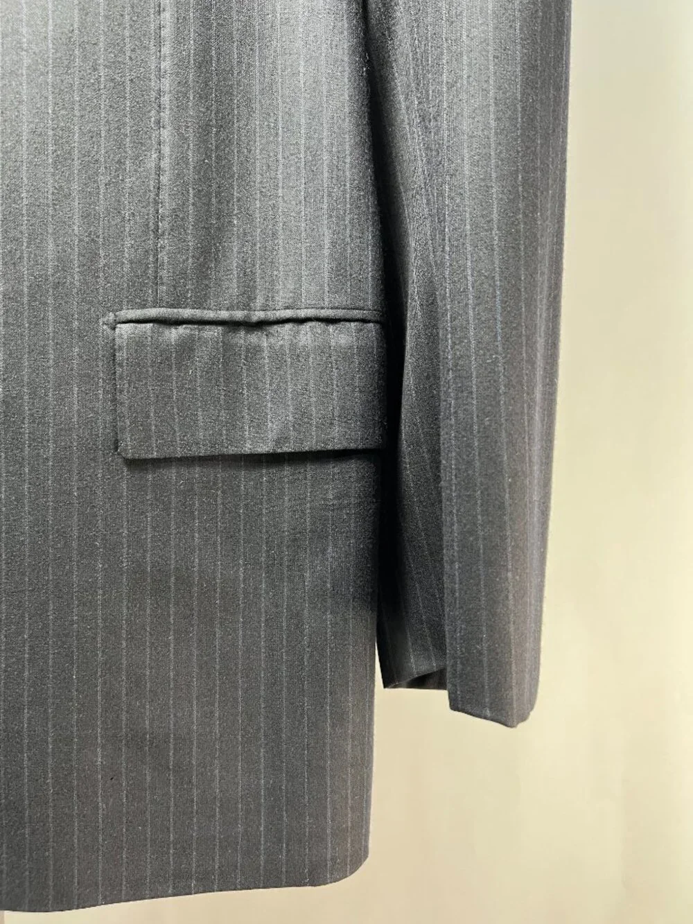 KITON Blanc Blu Super 180’s Wool-Elite 14-micron Navy Pin Stripe Blazer 46US